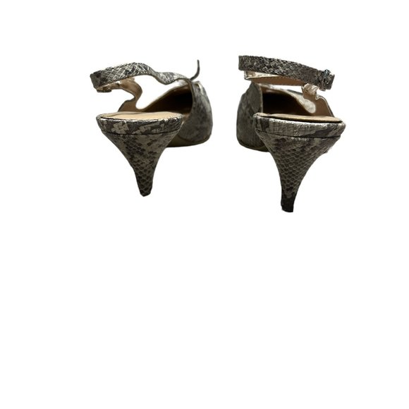 JESSICA Sling Back Shoes Heels Size 8 with 3" Heel Grey Snakeskin-like - Picture 7 of 9